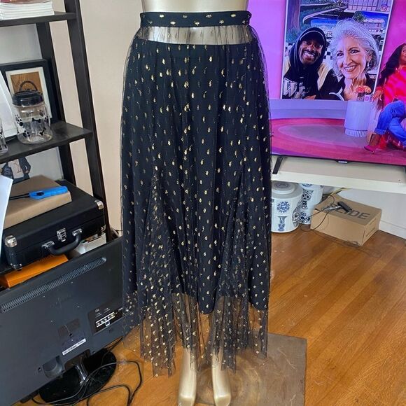 Eva Franco Anthropology black & gold mesh overlay with black optional underskirt - Picture 8 of 11